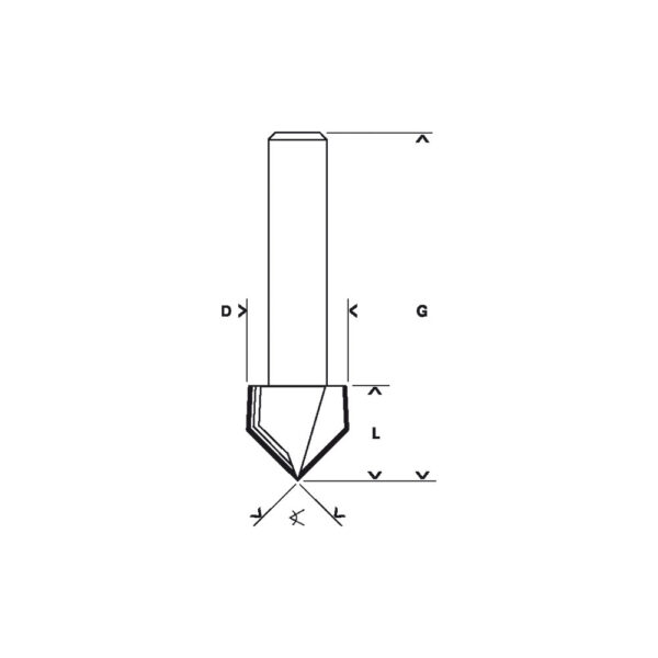 Bosch V-notfres HM 8 mm tange - Bilde 2