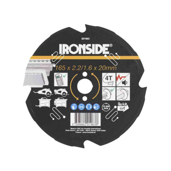 Ironside Sirkelsagblad fibersement Ø165X20/16mm 4T