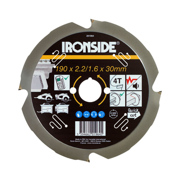 Ironside Sirkelsagblad fibersement Ø190x30/16mm 4T