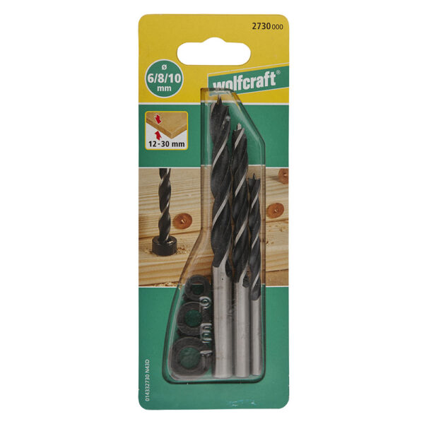 Wolfcraft Spiralborsett med dybdestopp, 6 deler. - Bilde 2
