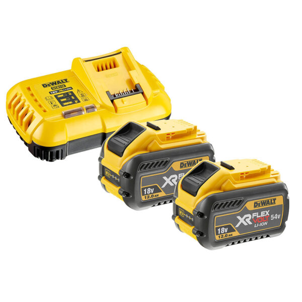 Dewalt DCB118Y2T-QW Startsett XR FlexVolt 54V 2 x 12,0Ah med hurtiglader - Bilde 2