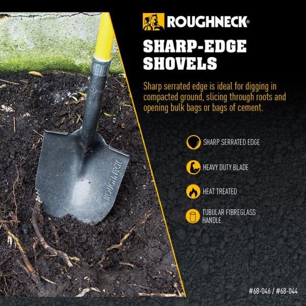 ROUGHNECK® Sharp-Edge anleggspade med langt skaft - Bilde 5