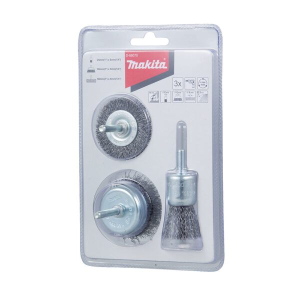MAKITA D-66070 STÅLBØRSTESETT 6MM 3 DELER