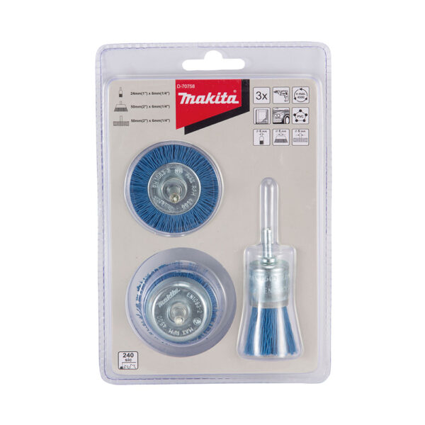 MAKITA D-70758 Nylonbørstesett til drill, K240, 3 pk - Bilde 2