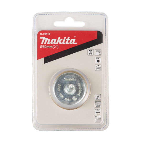 MAKITA D-73617 Stålbørste, 50 mm x 0,3 mm bølget tråd, 1/4", messingbelagt - Bilde 2