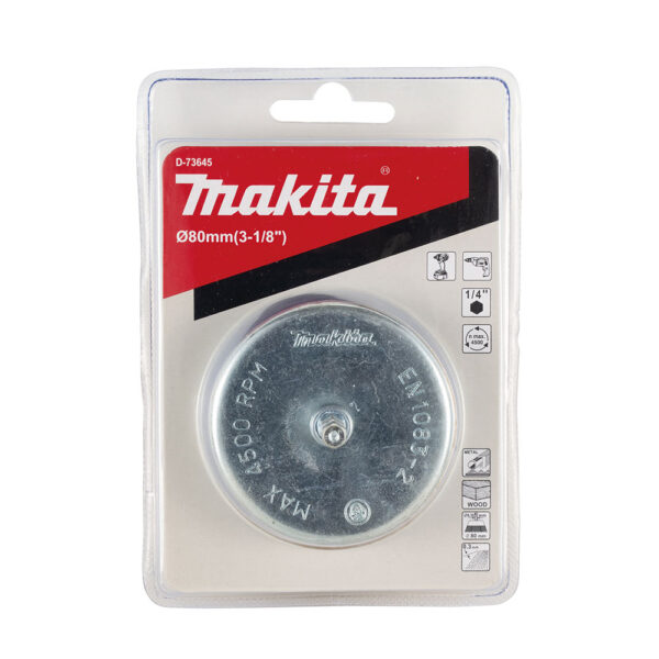 MAKITA D-73645 Stålbørste, 80 mm x 0,3 mm bølget tråd, 1/4", messingbelagt - Bilde 2