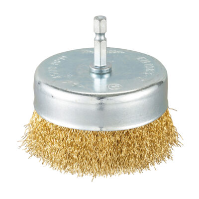 MAKITA D-73645 Stålbørste, 80 mm x 0,3 mm bølget tråd, 1/4", messingbelagt