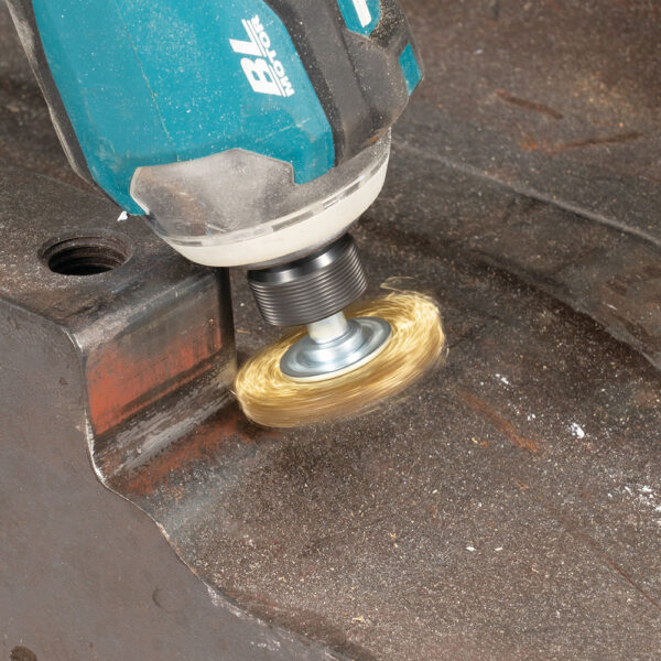 MAKITA D-73651 Stålbørste, 38 mm x 0,3 mm bølget tråd, 1/4", messingbelagt - Bilde 3