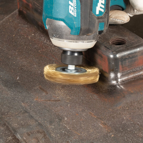 MAKITA D-73667 Stålbørste, 50 mm x 0,3 mm bølget tråd, 1/4", messingbelagt - Bilde 3