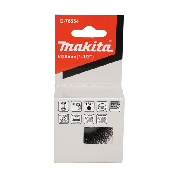 MAKITA D-76554 Stålbørste kopp, 38mm Rustfri - Bilde 2