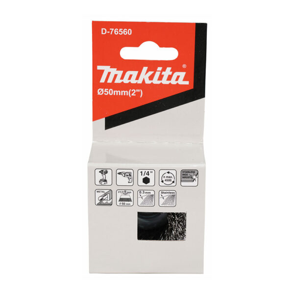 MAKITA D-76560 Stålbørste kopp, 50mm Rustfri - Bilde 2