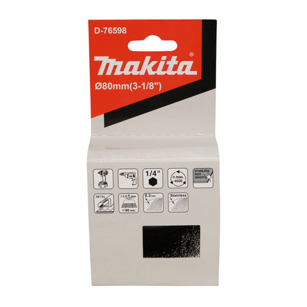 MAKITA D-76598 Stålbørste kopp, 80mm Rustfri - Bilde 2