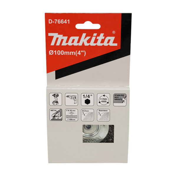 MAKITA D-76641 Stålbørste hjul, 100 mm, Rustfri - Bilde 2