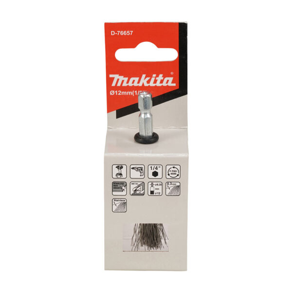 MAKITA D-76657 Stålbørste kopp, 12mm, Rustfri - Bilde 2