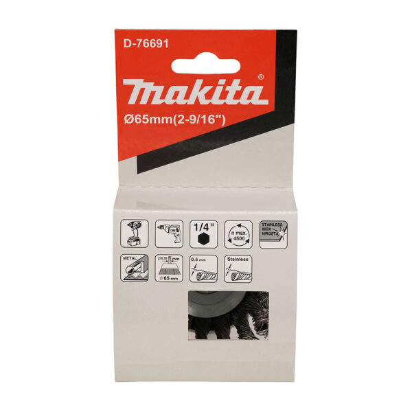 MAKITA D-76691 Stålbørste kopp, 65mm, Rustfri - Bilde 2