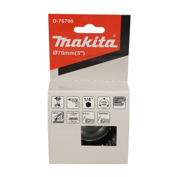 MAKITA D-76700 Stålbørste kopp, 75mm, Rustfri - Bilde 2