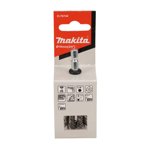 MAKITA D-76744 Stålbørste kopp, 19mm, Rustfri - Bilde 2