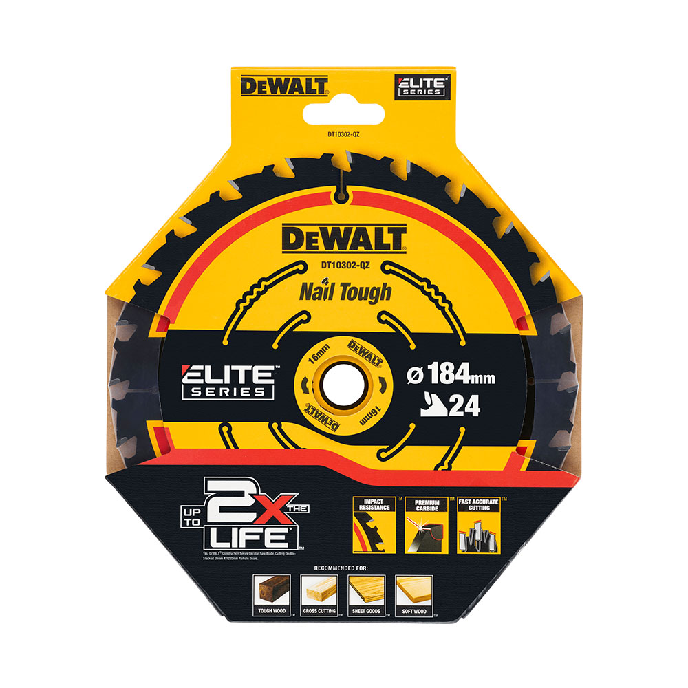 Dewalt DT10302-QZ EXTREME Sirkelsagblad 184 x 16 mm 24T - Bilde 2