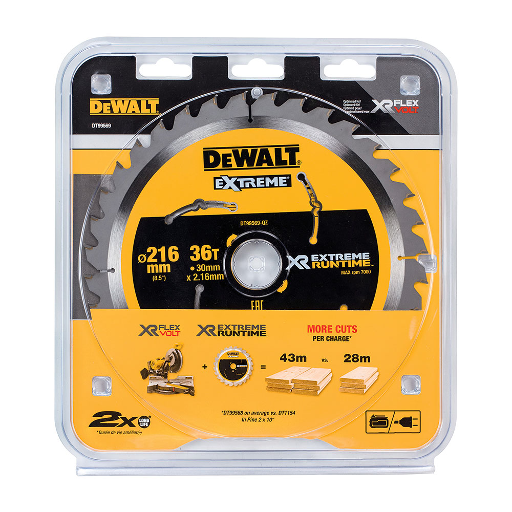 Dewalt DT99569-QZ FlexVolt Sirkelsagblad 216 x 30 mm 36T - Bilde 2