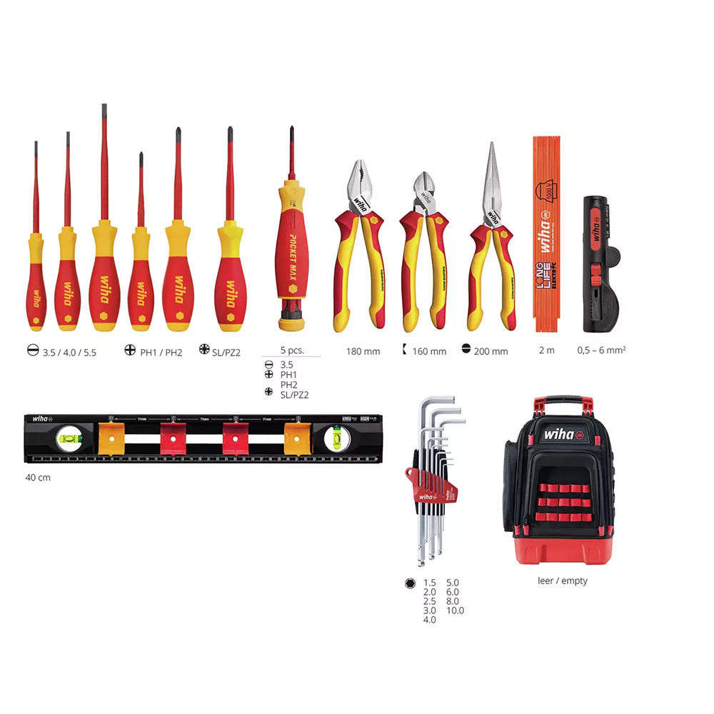 Wiha Electric 1000V Verktøysryggsekk 27 deler - Bilde 12