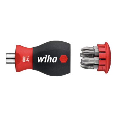 Wiha 3801 PH/PZ Kubbetrekker Stubby 1/4" PH. PZ 6 Bits